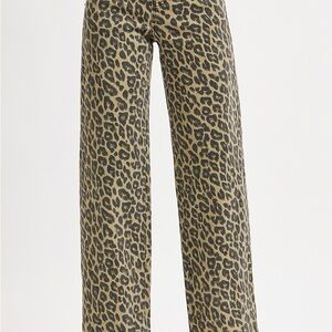 Leopard Print Flare & Wide Leg Jeans